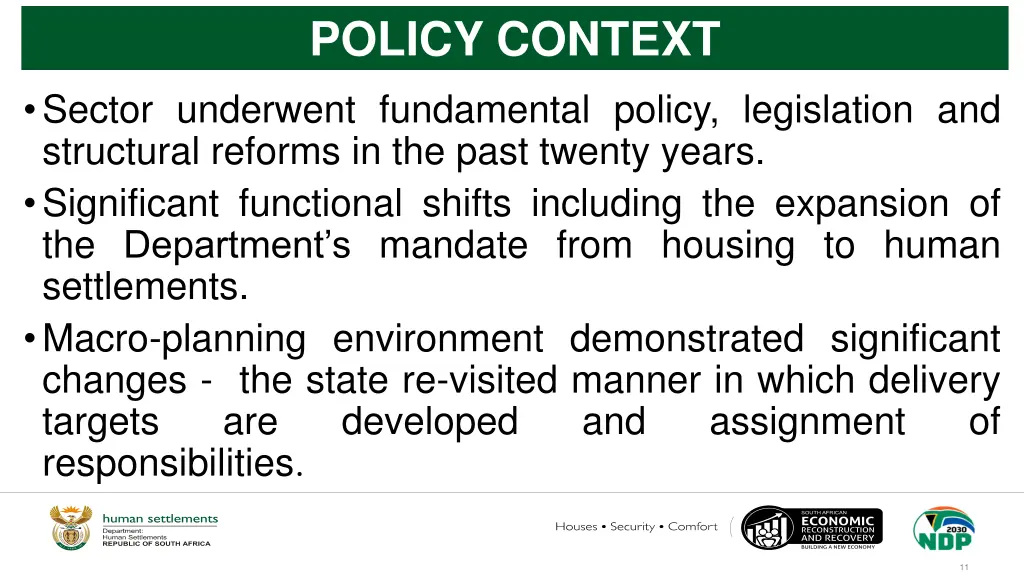policy context
