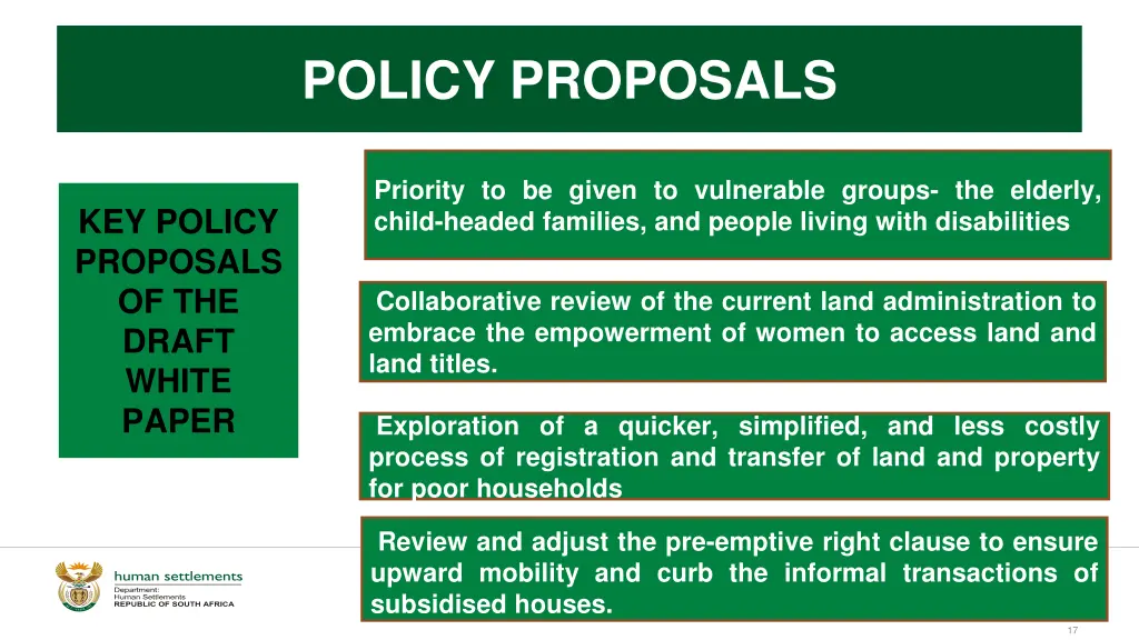 policy proposals