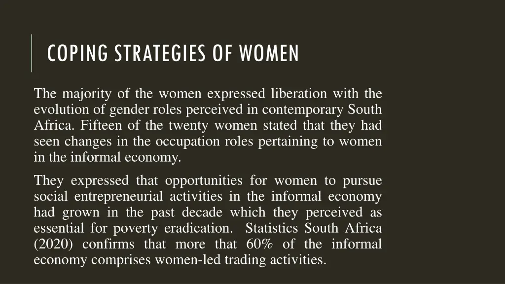 coping strategies of women