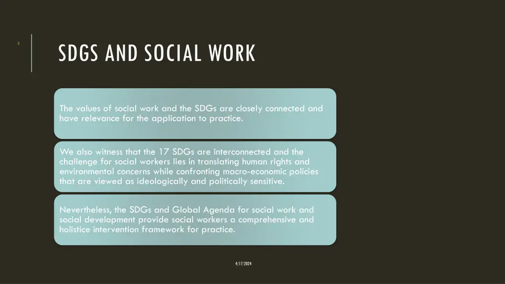 sdgs and social work