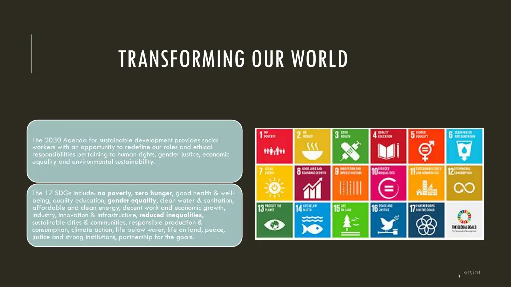 transforming our world