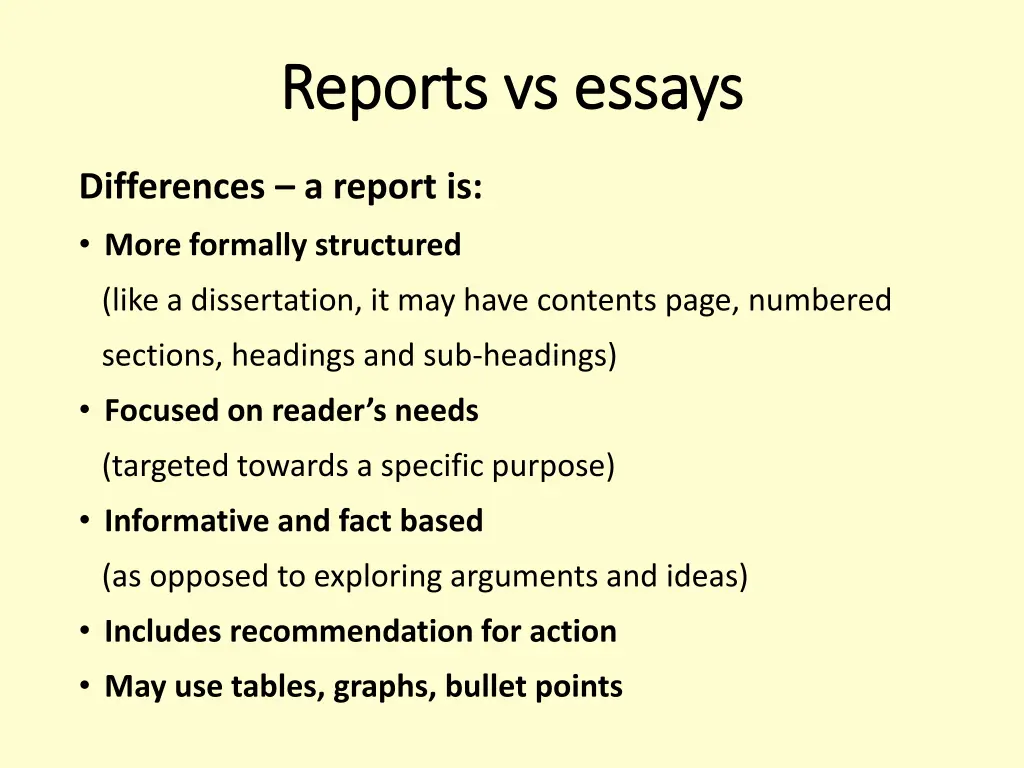 reports vs essays reports vs essays 1