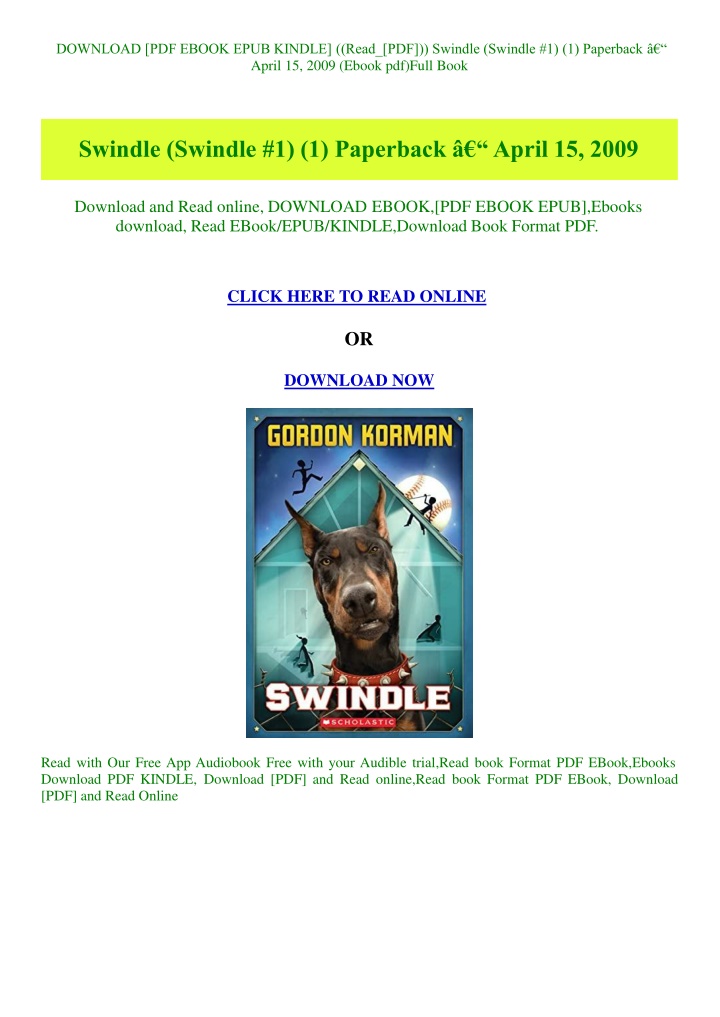 download pdf ebook epub kindle read pdf swindle