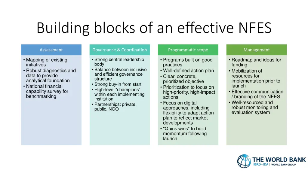 building blocks of an effective nfes