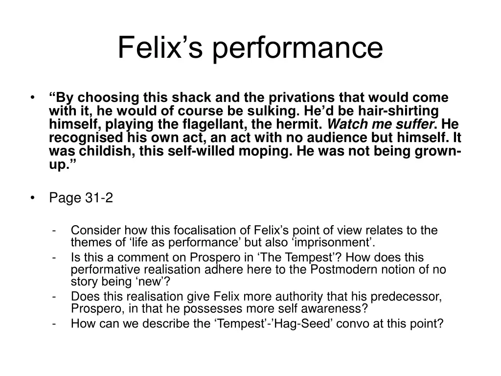 felix s performance