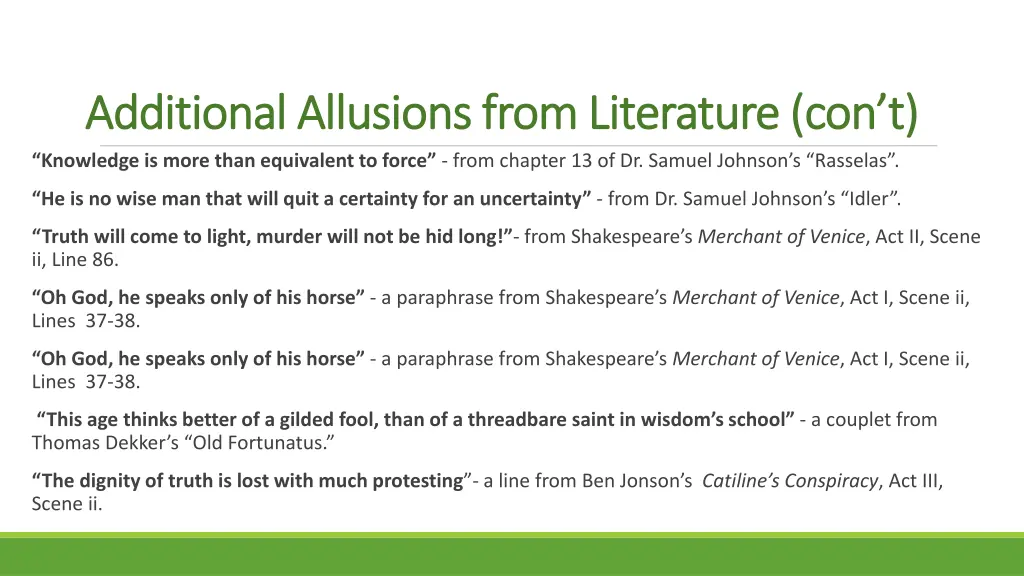 additional allusions from additional allusions