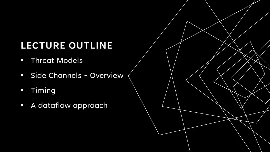 lecture outline threat models