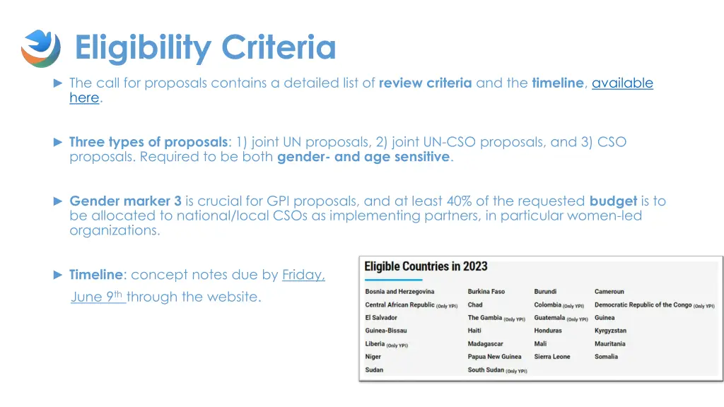 eligibility criteria