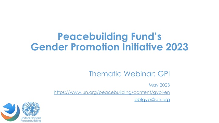 peacebuilding fund s gender promotion initiative