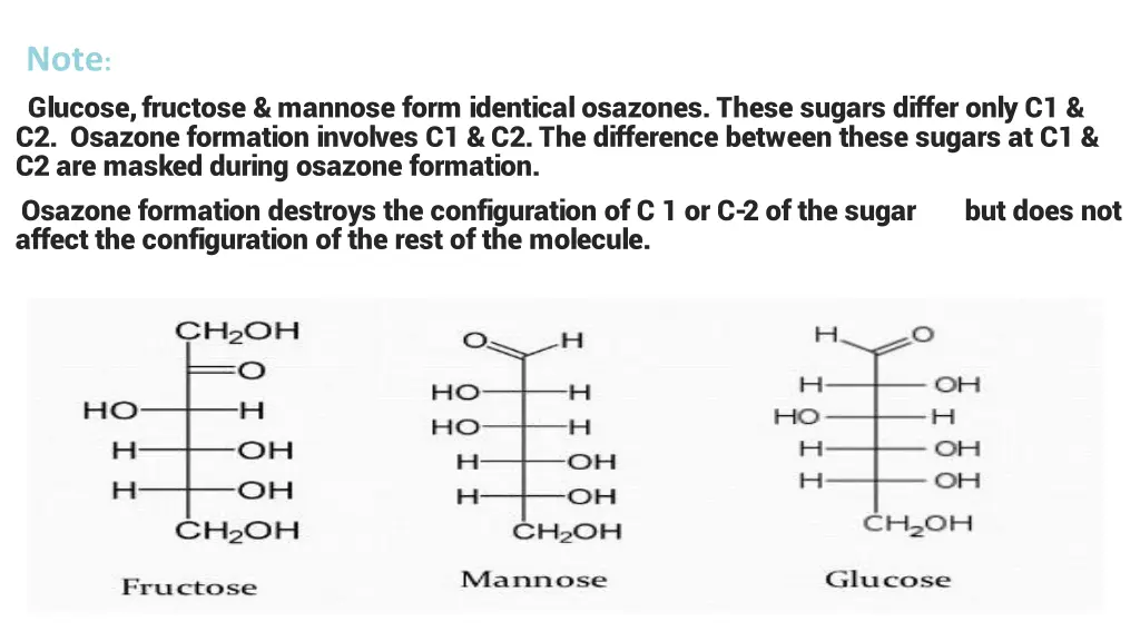 note glucose fructose mannose form identical