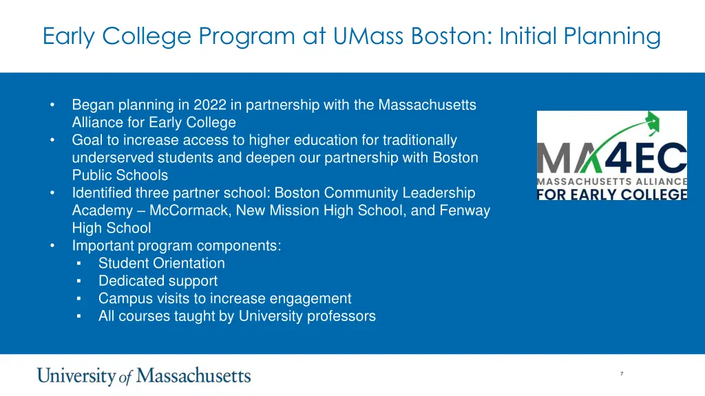 early college program at umass boston initial