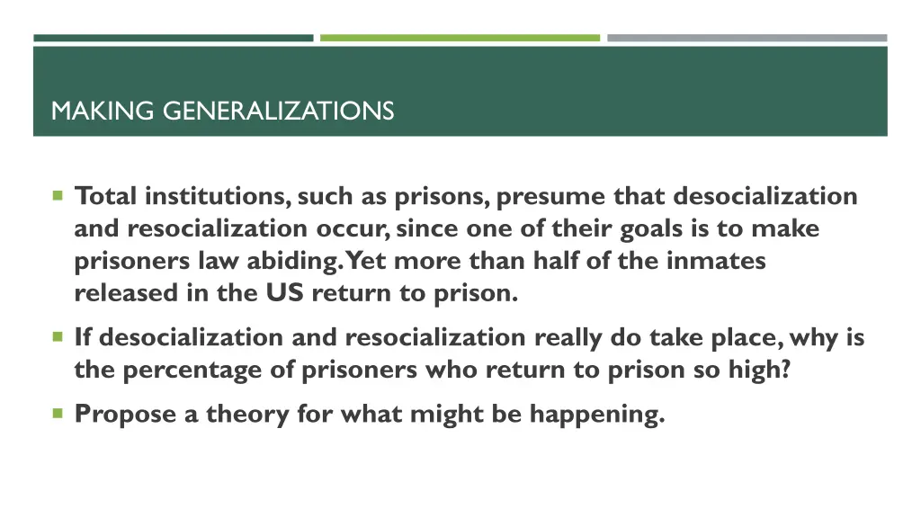 making generalizations