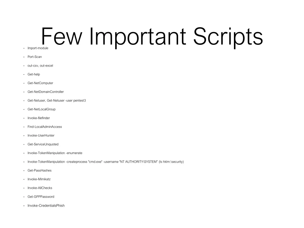 few important scripts import module