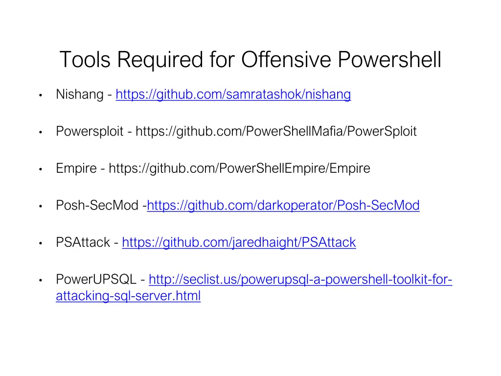 tools required for offensive powershell