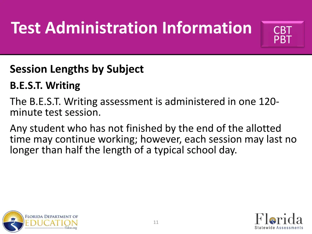 test administration information 3