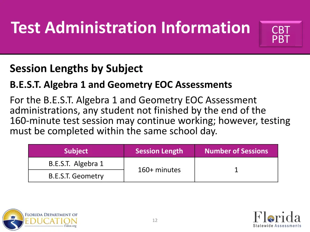 test administration information 4