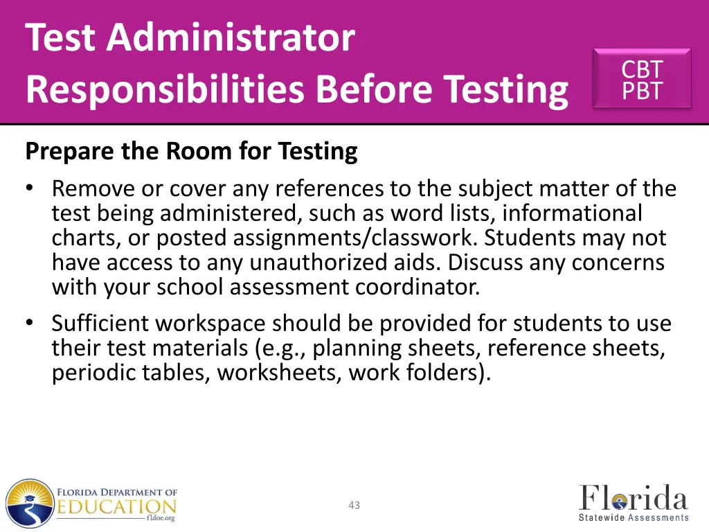 test administrator responsibilities before testing 2