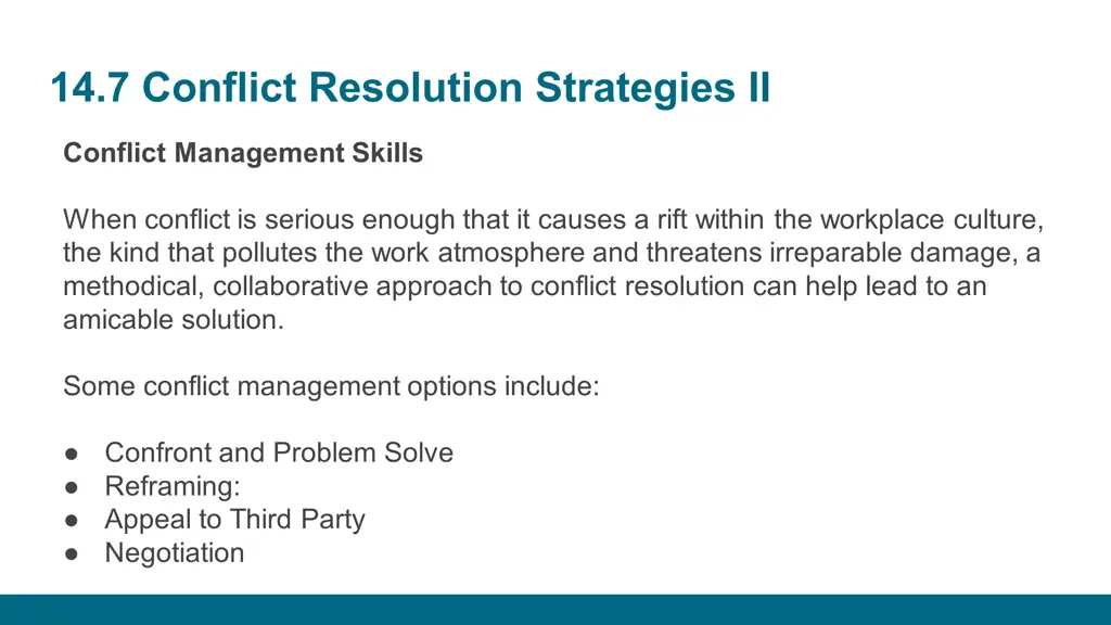 14 7 conflict resolution strategies ii
