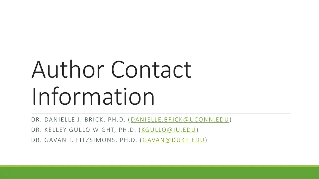 author contact information