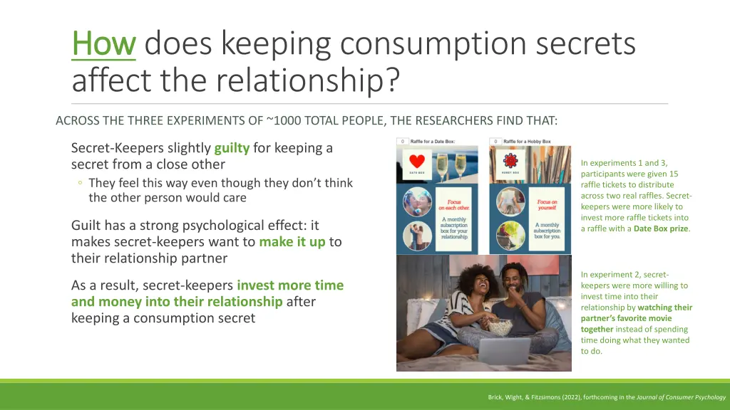 how how does keeping consumption secrets affect 1