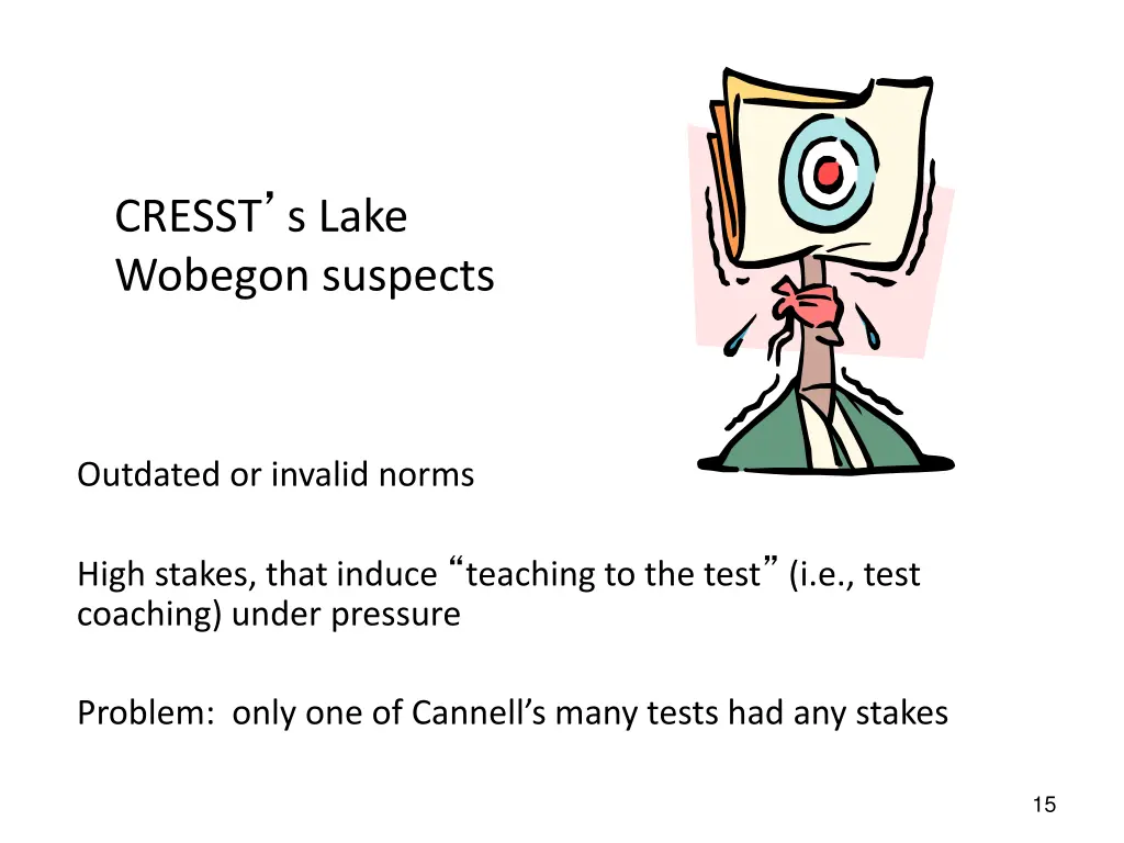 cresst s lake wobegon suspects