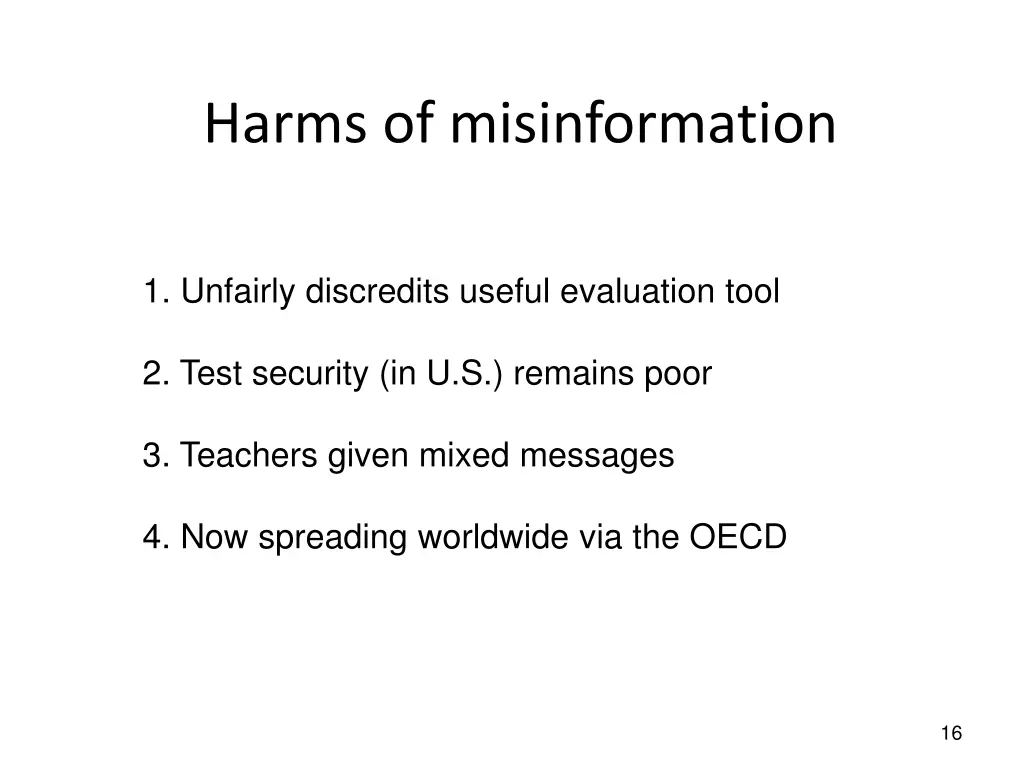 harms of misinformation