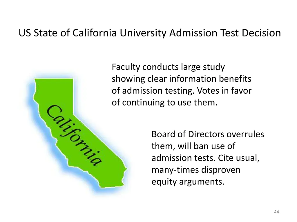 us state of california university admission test