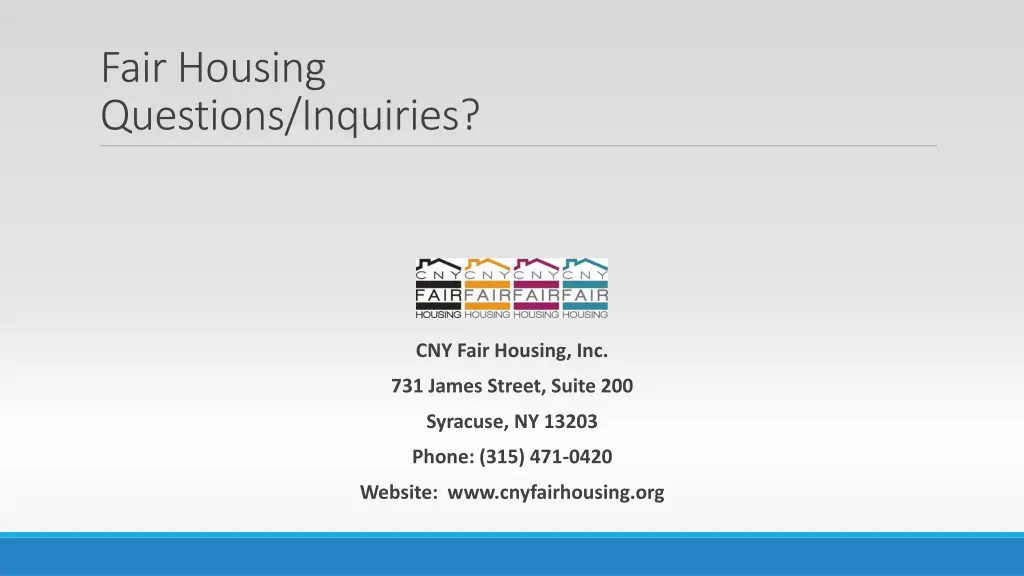 fair housing questions inquiries