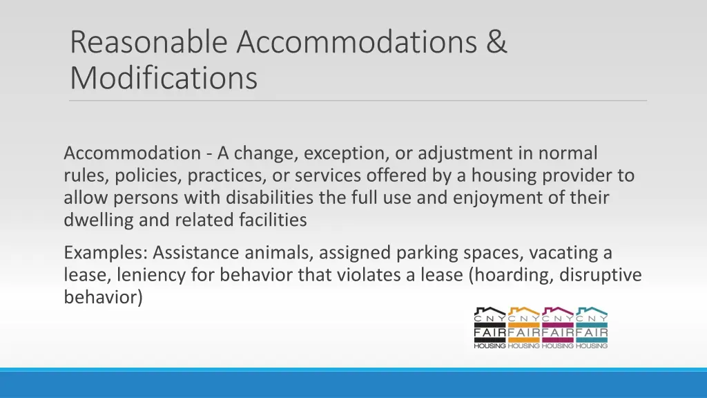 reasonable accommodations modifications