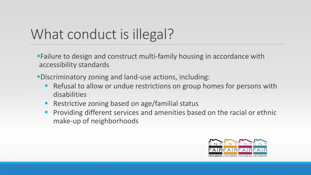 what conduct is illegal 1