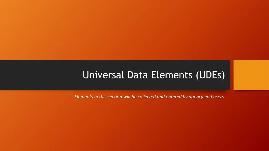 universal data elements udes