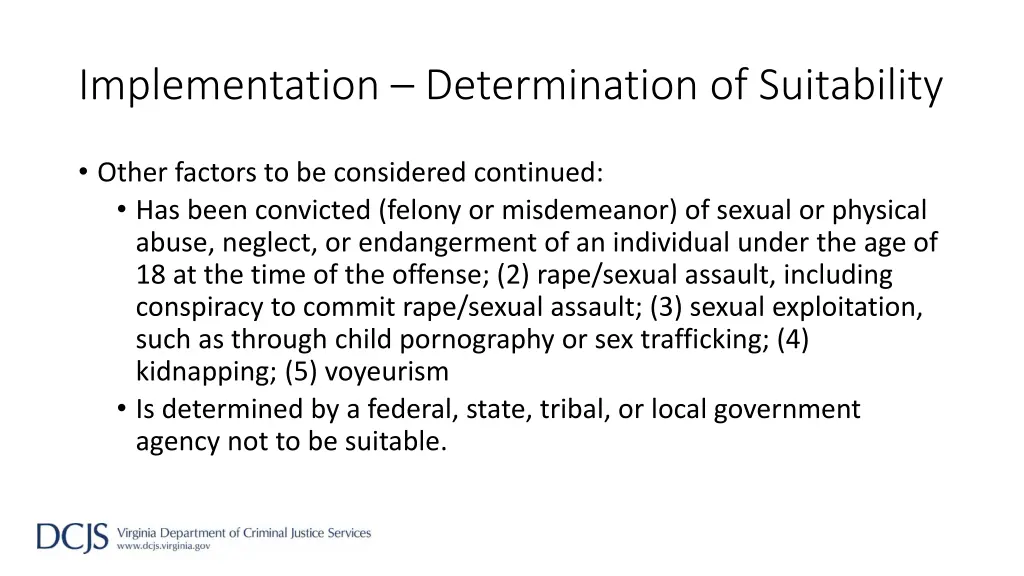 implementation determination of suitability 3