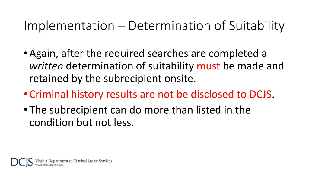 implementation determination of suitability 4