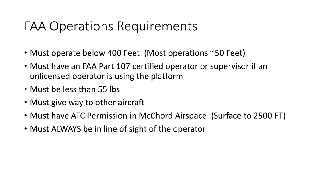 faa operations requirements