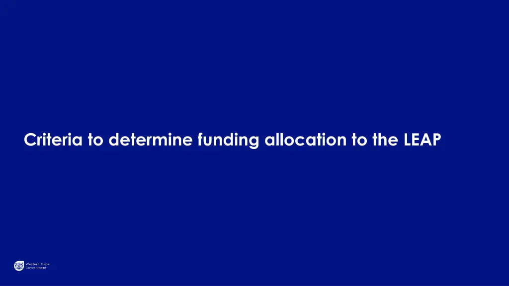 criteria to determine funding allocation