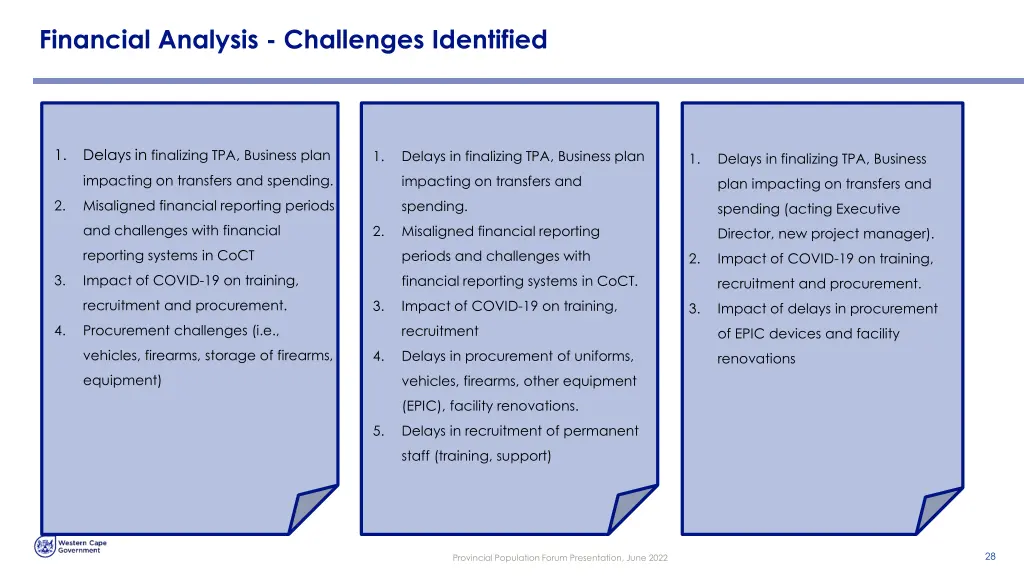 financial analysis challenges identified