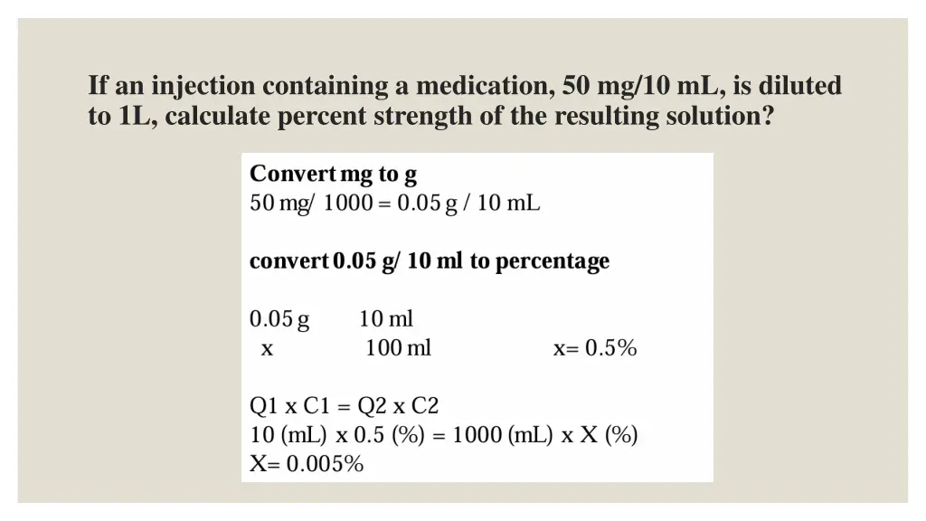 if an injection containing a medication