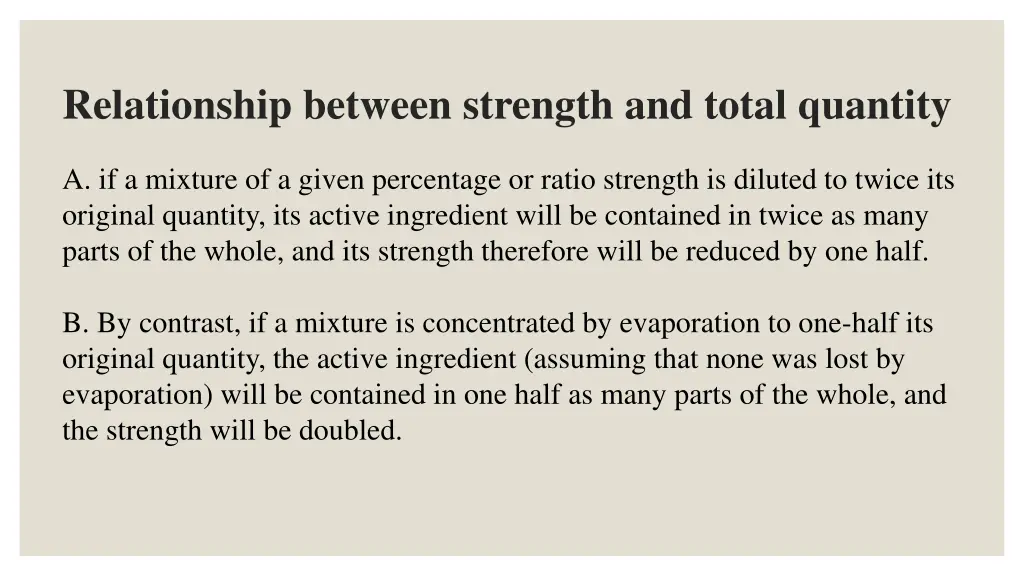 relationship between strength and total quantity