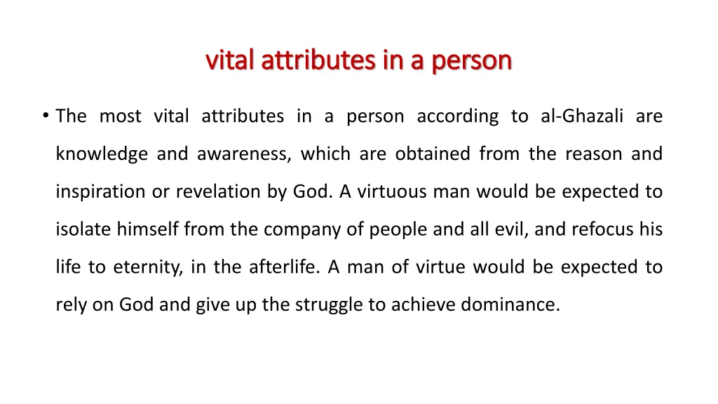 vital attributes in a person vital attributes