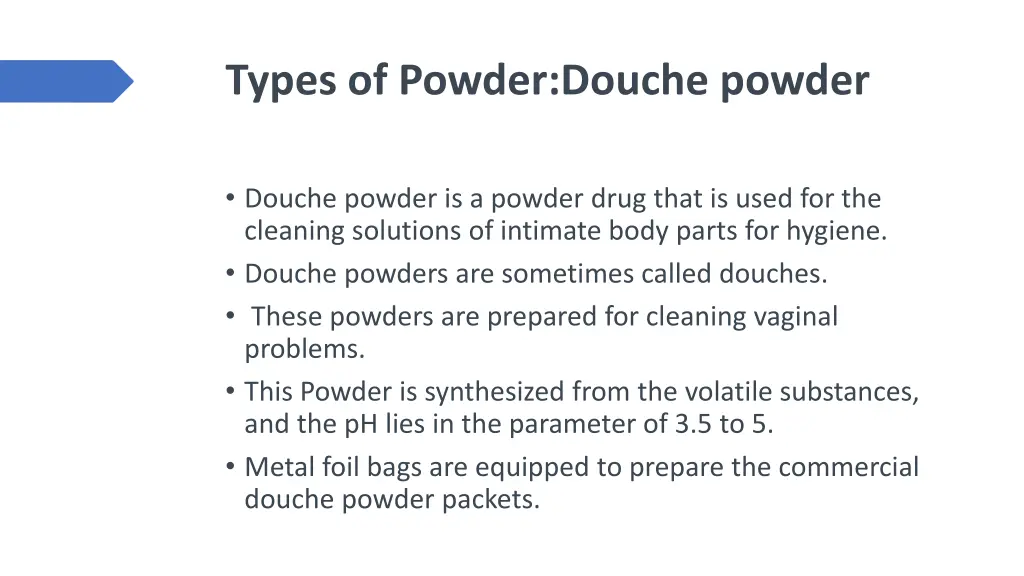 types of powder douche powder