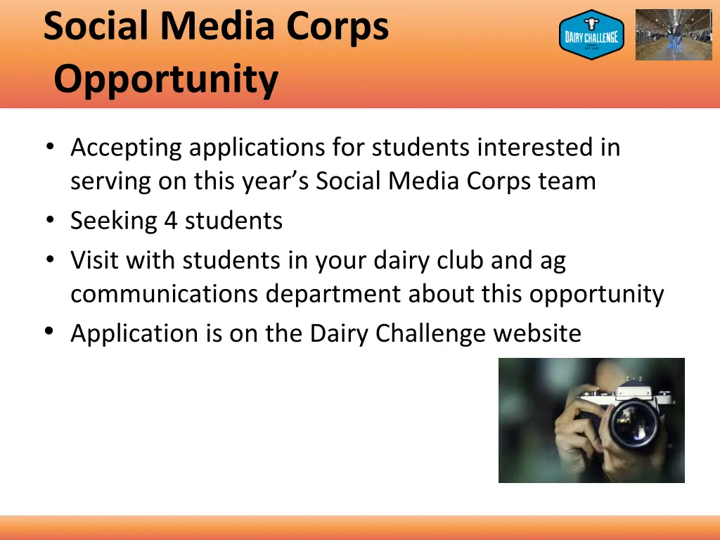 social media corps opportunity