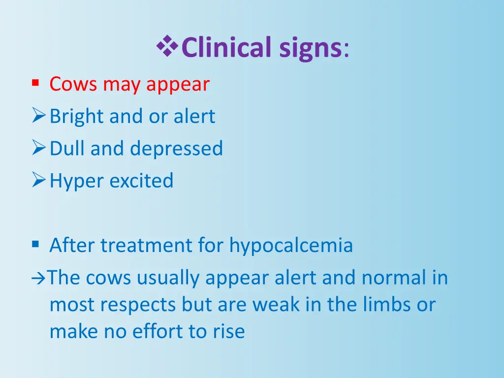 clinical signs