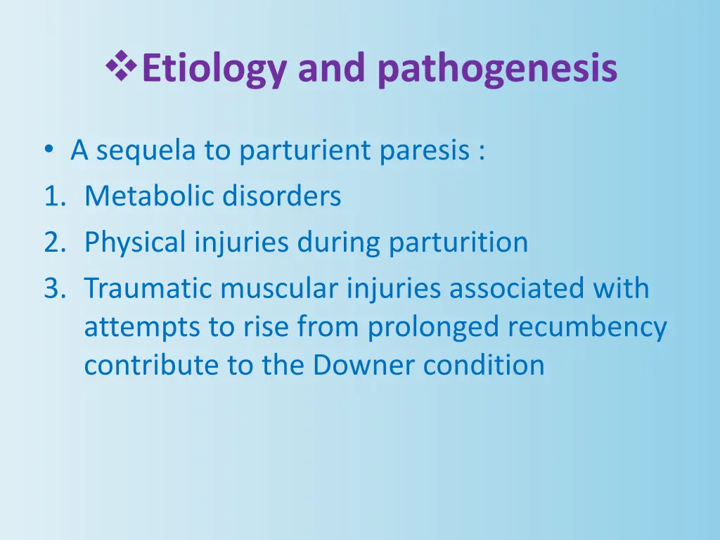 etiology and pathogenesis