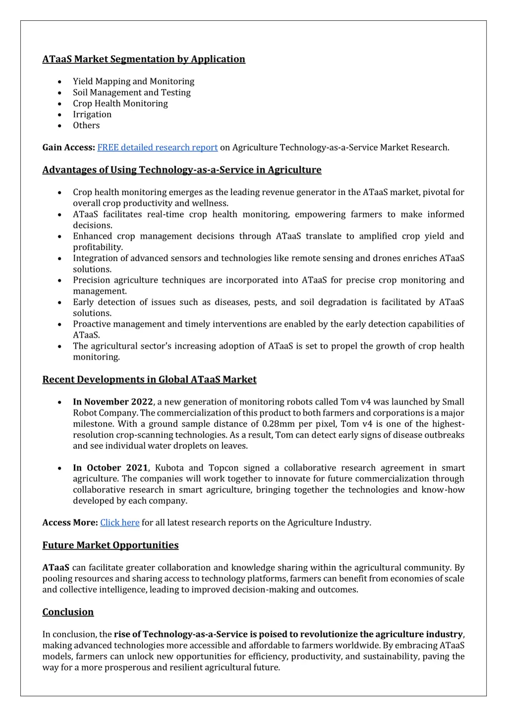 ataas market segmentation by application yield