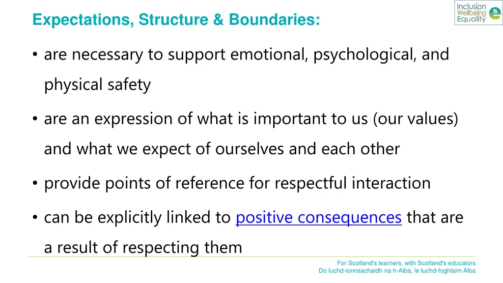 expectations structure boundaries