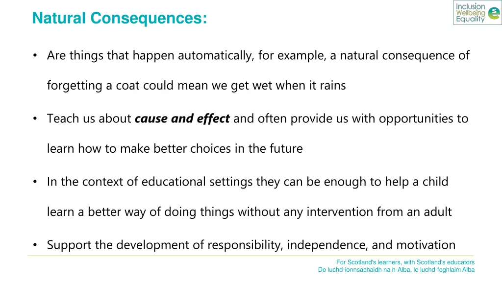 natural consequences