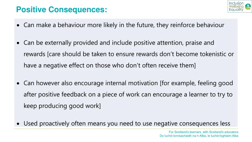 positive consequences