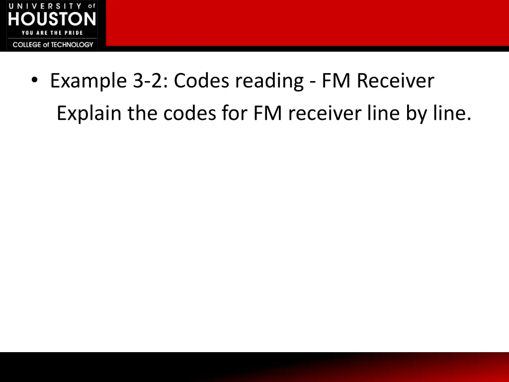 example 3 2 codes reading fm receiver explain