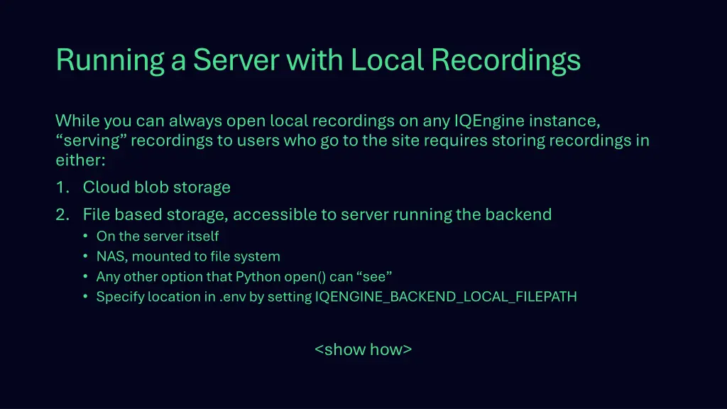 running a server with local recordings