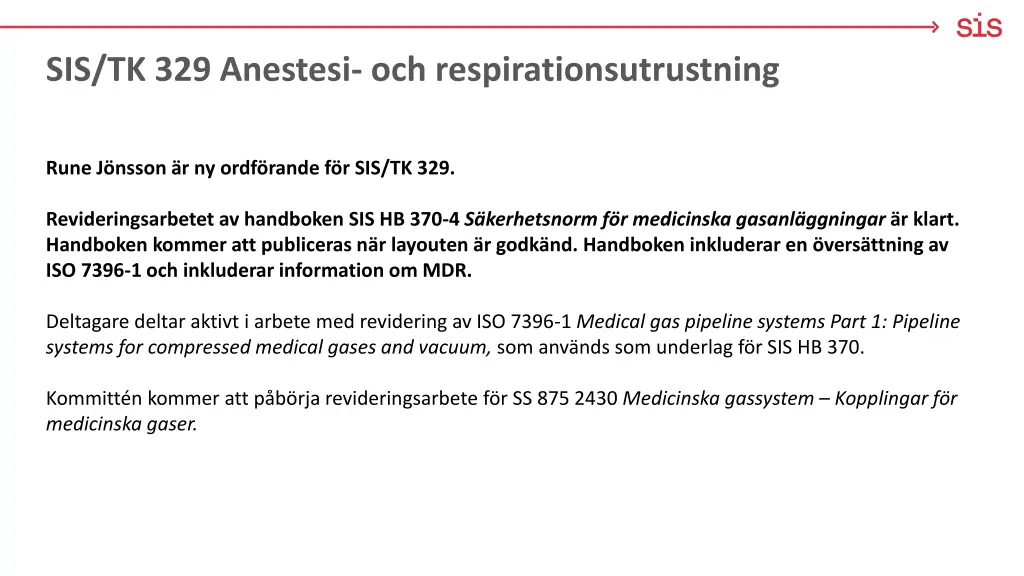 sis tk 329 anestesi och respirationsutrustning